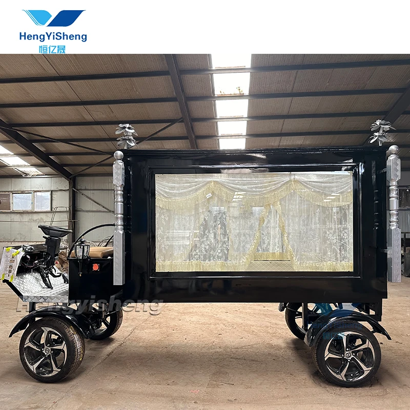Attractive electric hearse Royal design hearse van builder black hearse coach