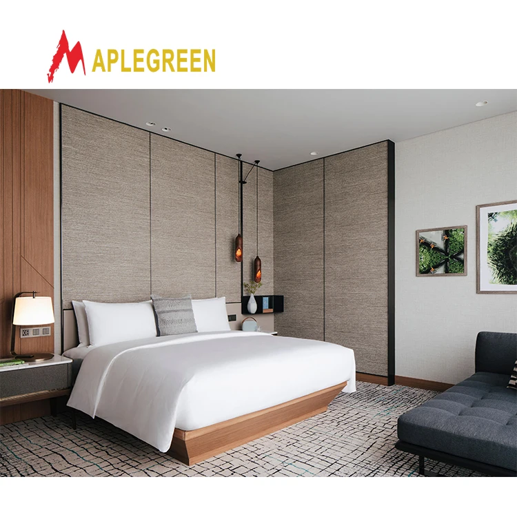 Modern Design 5 Star Hotel Bedroom Set in Wood for Hotels Apartments and Villas
