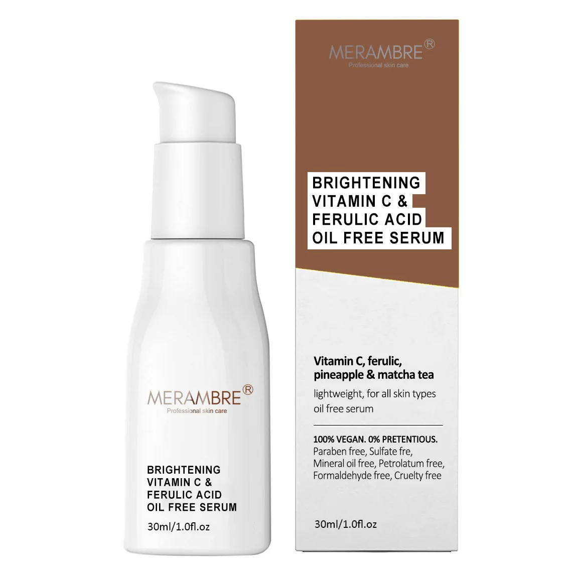 Private Label Vegan Vitamin C 15% Ferulic Acid 0.5% +vitamin A 1% Hydrating Soothing L-Ascorbic Acid Face Vitamin C Serum