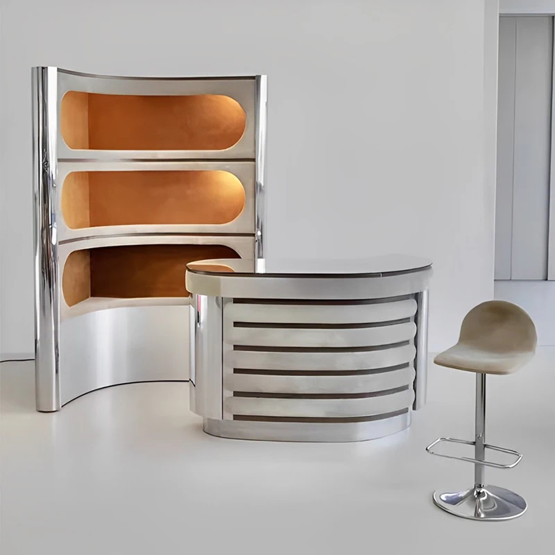 Designer Italian Light Luxury Triangular Wall Wine Cabinet Villa Family Luxury Art Wine Storage Cabinet Counter Cabinet