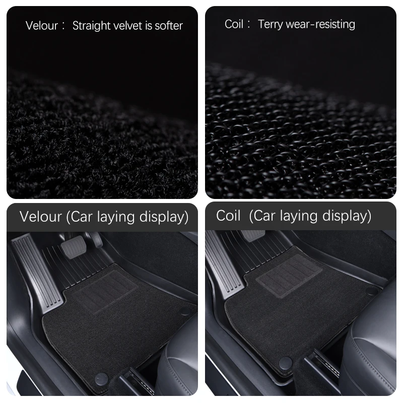 Tesla Model S Floor Mats 3D Full Set Liners All-Weather Anti-Slip Waterproof car mat for 2022 2021 Model S