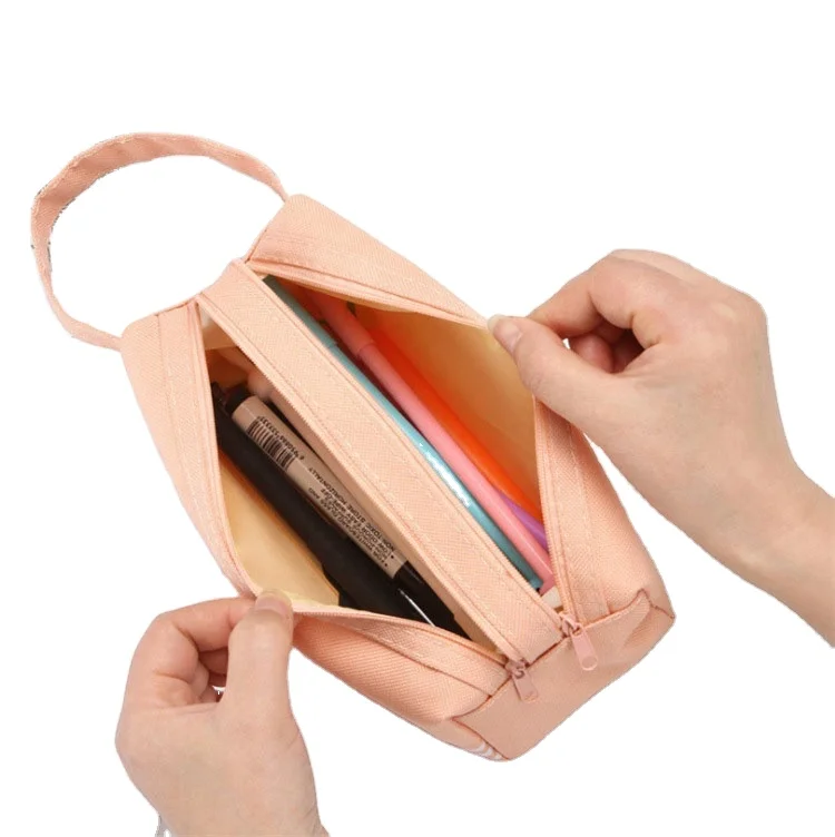 Multifunctional Pencil Box for Girls Stylish Eyebrow Big Pencil Case School Clear Fabric Pencil Bag