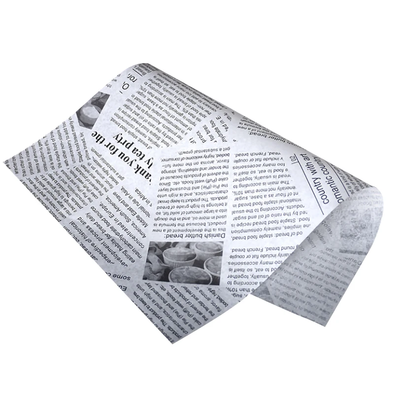 
Белая упаковочная бумага с новым принтом, Индивидуальный размер, листовая бумага для жарки курицы, листовая бумага для упаковки сэндвичей 