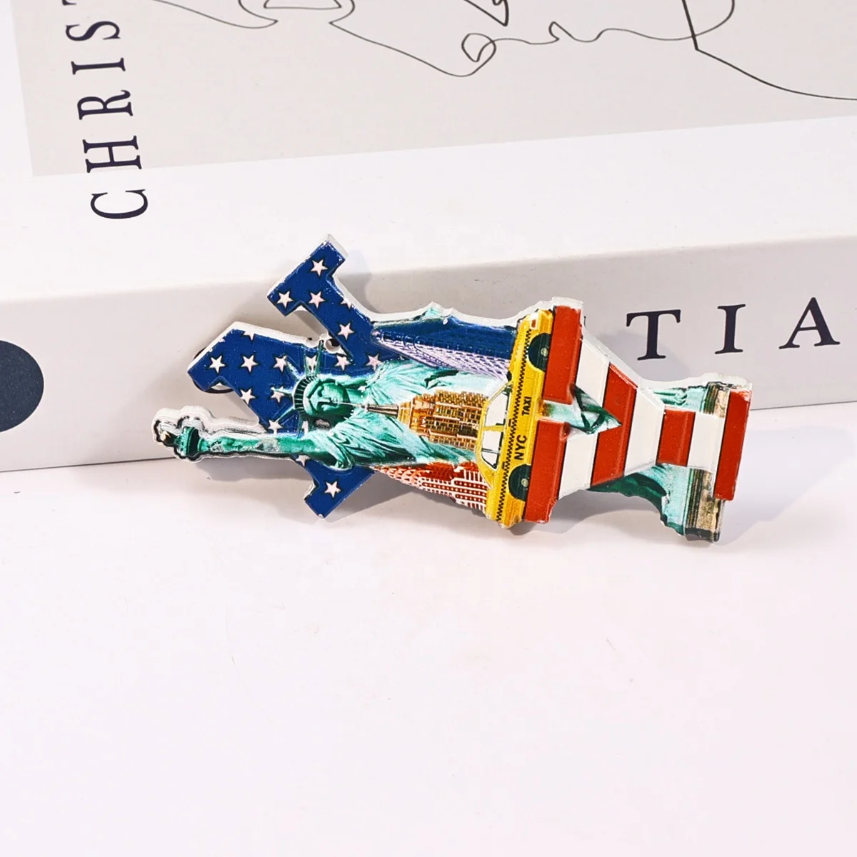 Custom 3D Logo hand-painted New York city Taxi Statue of Liberty  tourist Souvenir Polyresin Resin Fridge Magnet Fridge Magnets