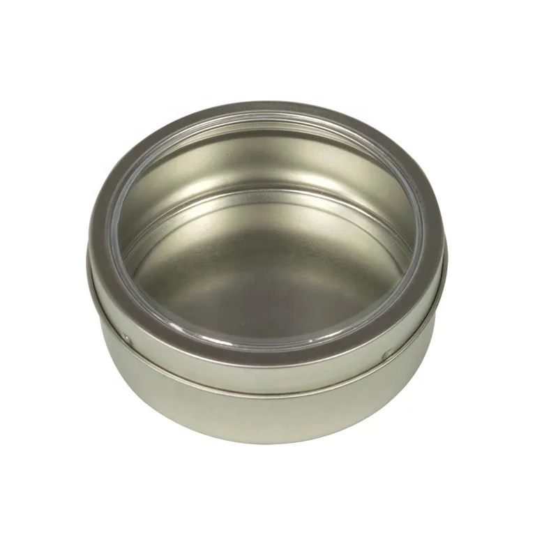 120ml Empty Cosmetic Aluminum Can Round Metal Tea Tin Box Aluminum Candle Jar Can Tins with Clear Window