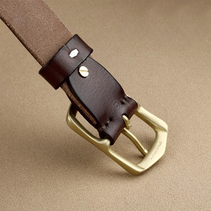 Free Engraving Luxury Branded Blank Belt Buckle Mens Designer 100% Genuine Leather Vintage Business Belts