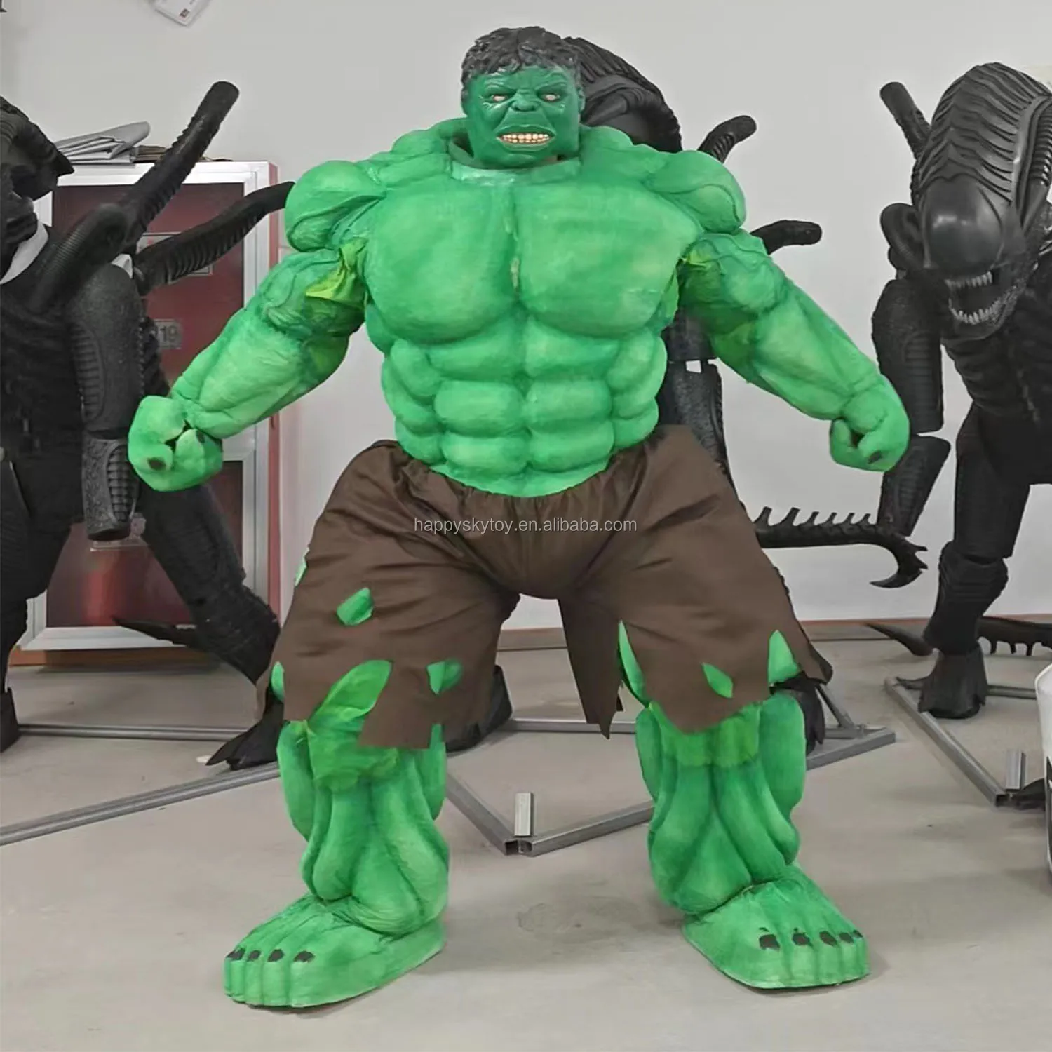 Realistic Robot Costume Performance Cosplay Hulk Green Giant Man Cartoon character Mascot Costumes