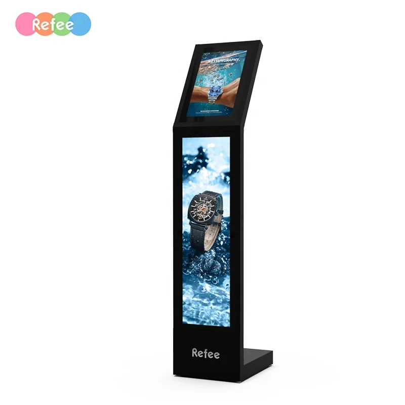 Refee lcd floor wide touch screen monitor shelf edged stretch bar lcd advertising display