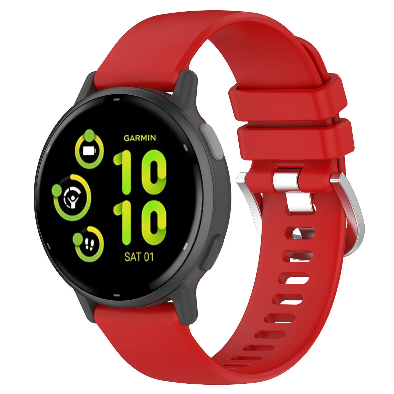 Eraysun Colorful Liquid Silicone Strap Steel Buckle Soft Rubber Waterproof Fashion Smart Watch Band For Garmin vivoactive5