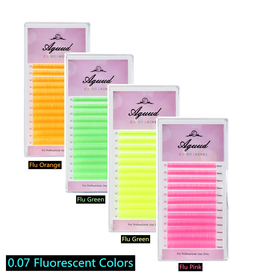 Colour Lash Extension Red Purple Blue Pink White Brown Flu Color False Individual Eyelash  neon rainbow eyelash extension
