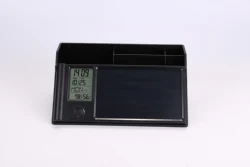 China Manufacture Pen Holder With Lcd Note And Electronic Clock Scheduler Display Message Writing Board