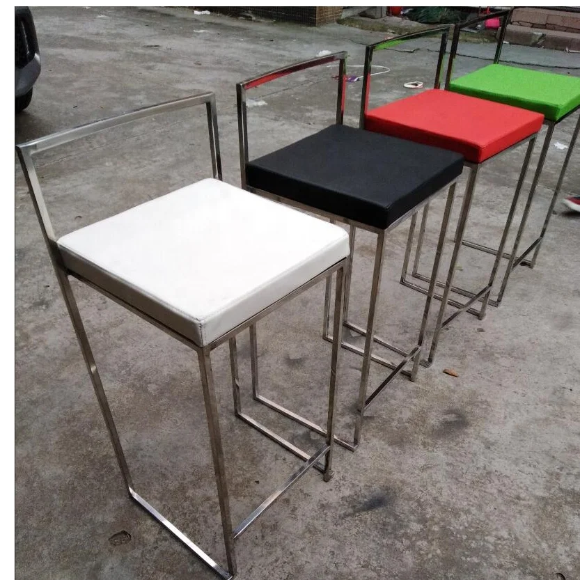 Modern Bar Counter Stools Kitchen Event High Chair Replacement Seats Gold Stainless Steel Stackable Bar stool