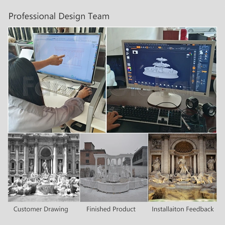 Quality Assurance Natural White Marble Stone Outdoor 4 Tier Fountains For Outdoor Decor