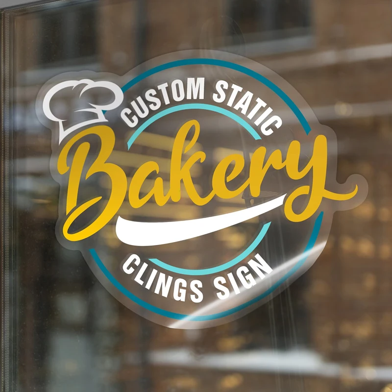 Custom Removable No Glue Double Side Look Static Cling Decals Waterproof Window Vinyl Stickers