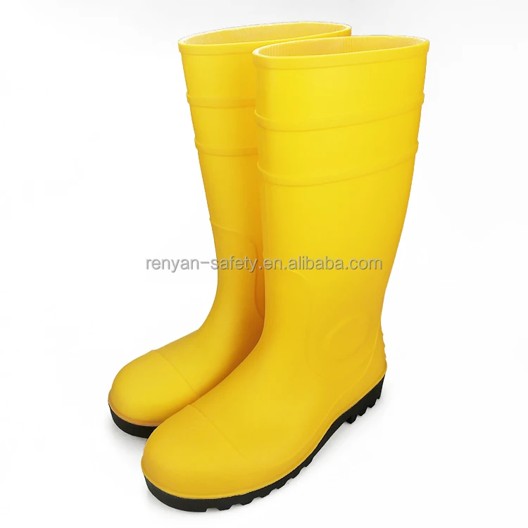 high quality wholesale safety pvc yellow waterproof work rain rubber boots