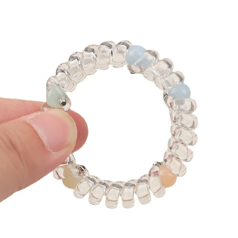 Cute Hair Accessories Partysu Hair Ties For Kids Clear Pin Bead Telephone Scrunchie Kids Elastic Hair Ties Fh Throw