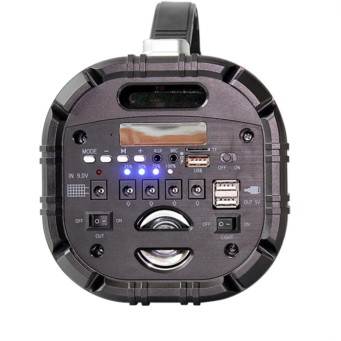 Hot Microphone Wireless BT And Emergency Hand Crank Weather Radio Multifunctional Lighting Sound System Solar Audio Player