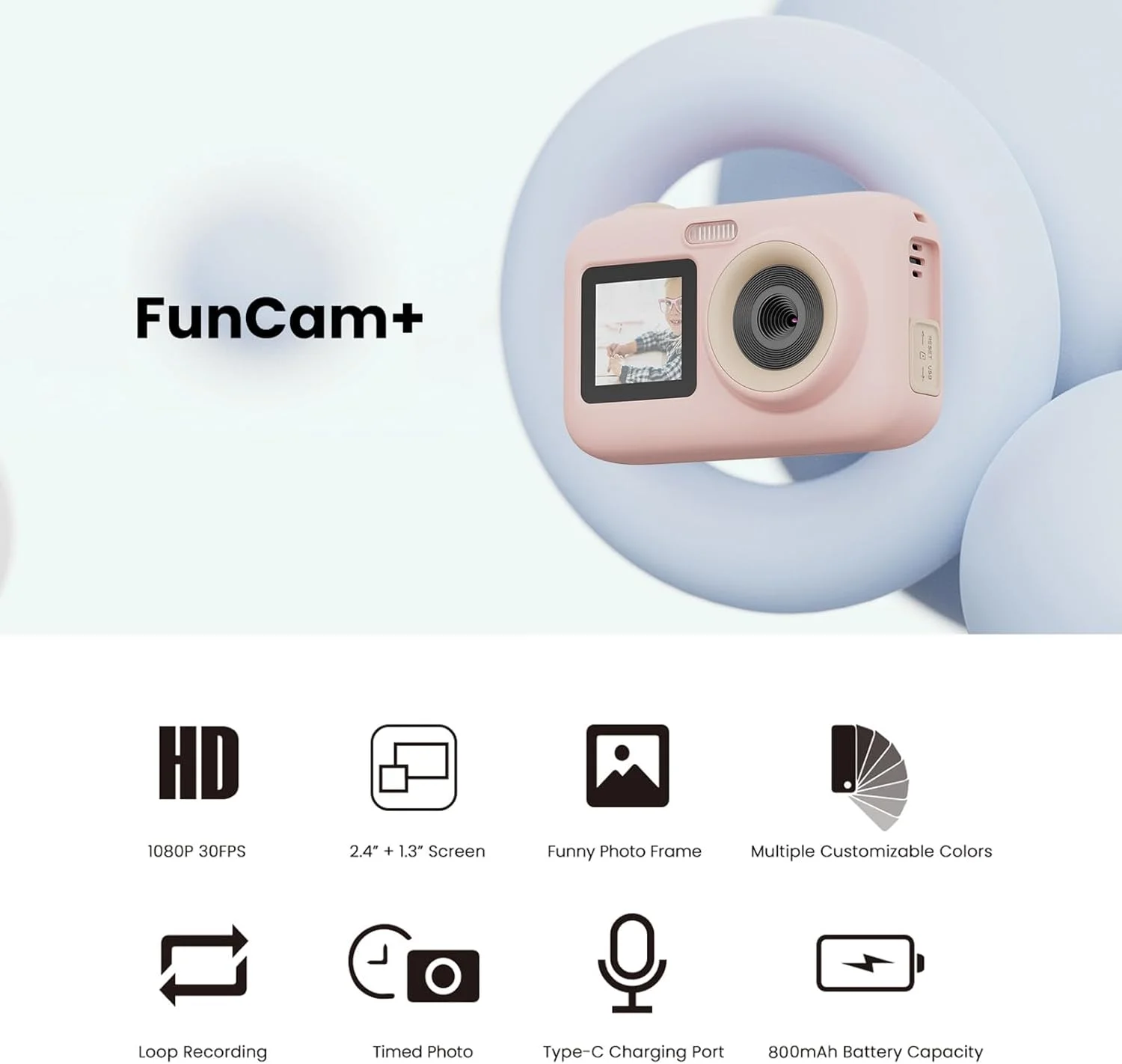 body camera professional digital for child video cameras FUMCAM+ 360 photography kids camera 1080P