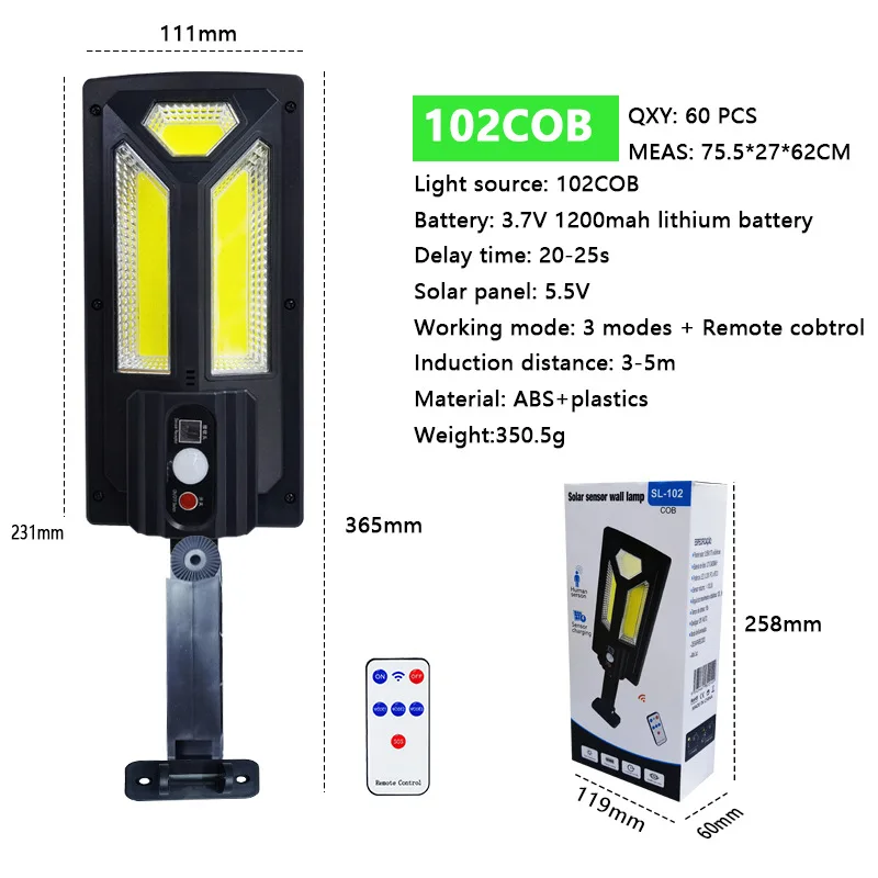 Outdoor Control Radar Induction Waterproof Ip65 300w 400w 500w Solar Led Street Lights Outdoor Lamp With Remote