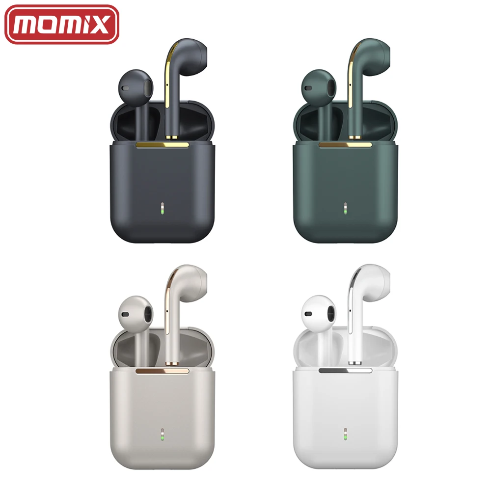 MOMIX Amazon Best Selling Ear Hook Foneblueooth BT 5.0 Audifonos White Green Black Gold Earbuds TWS J18 Wireless Earphones