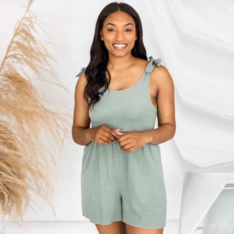 Custom  women jumpsuit loose shorts plus size women plus size one piece romper jumpsuit