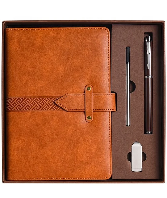 2024 Factory directly sale  retro style Notebook Box Set  Custom Logo Exquisite Business leather notebook Set with pen