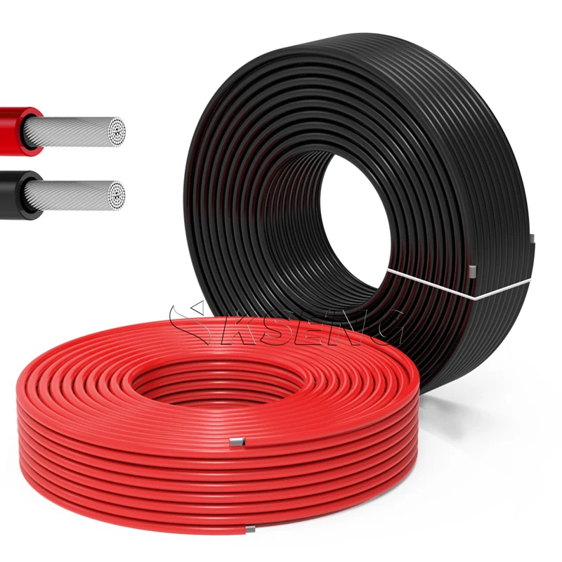 Solar Cable Tinned Copper Conductor Photovoltaic Solar DC Cable Single Row Twin Core For Solar Energy System