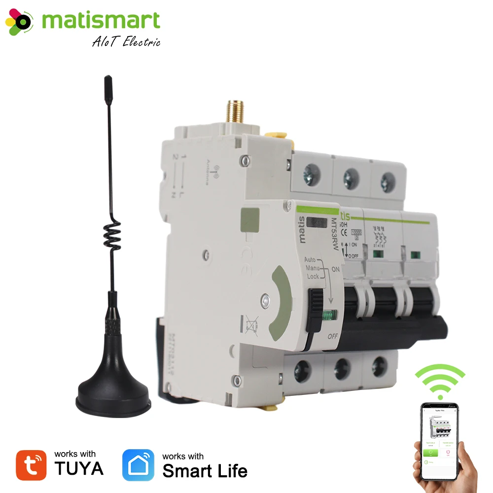 Three phase smart circuit breaker mcb rccb rcbo tuya
