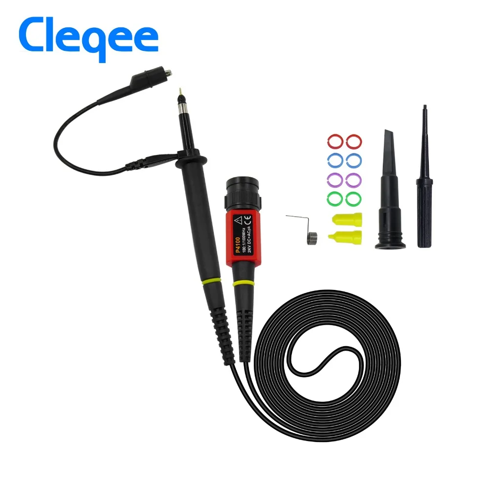 Cleqee-2 P4100 100:1 BNC test probe 2KV 100MHz bandwidth high voltage oscilloscope probe  kit