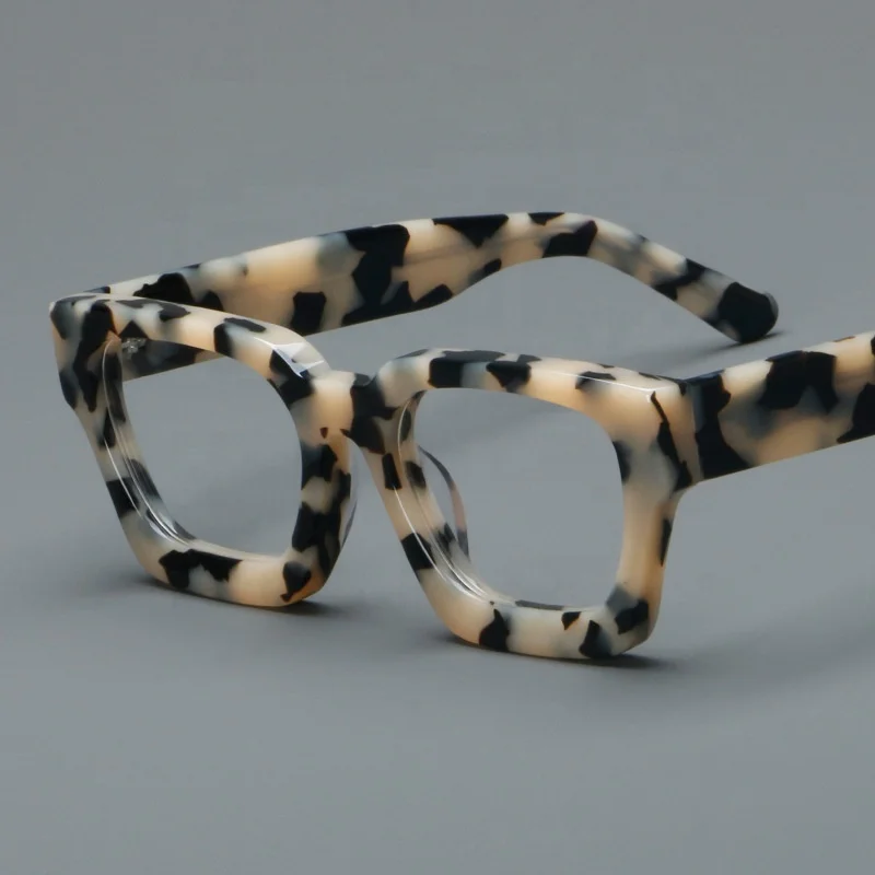 A1439 High Quality Fashion Vintage Acetate Square Eyeglasses Frames For Women 2024