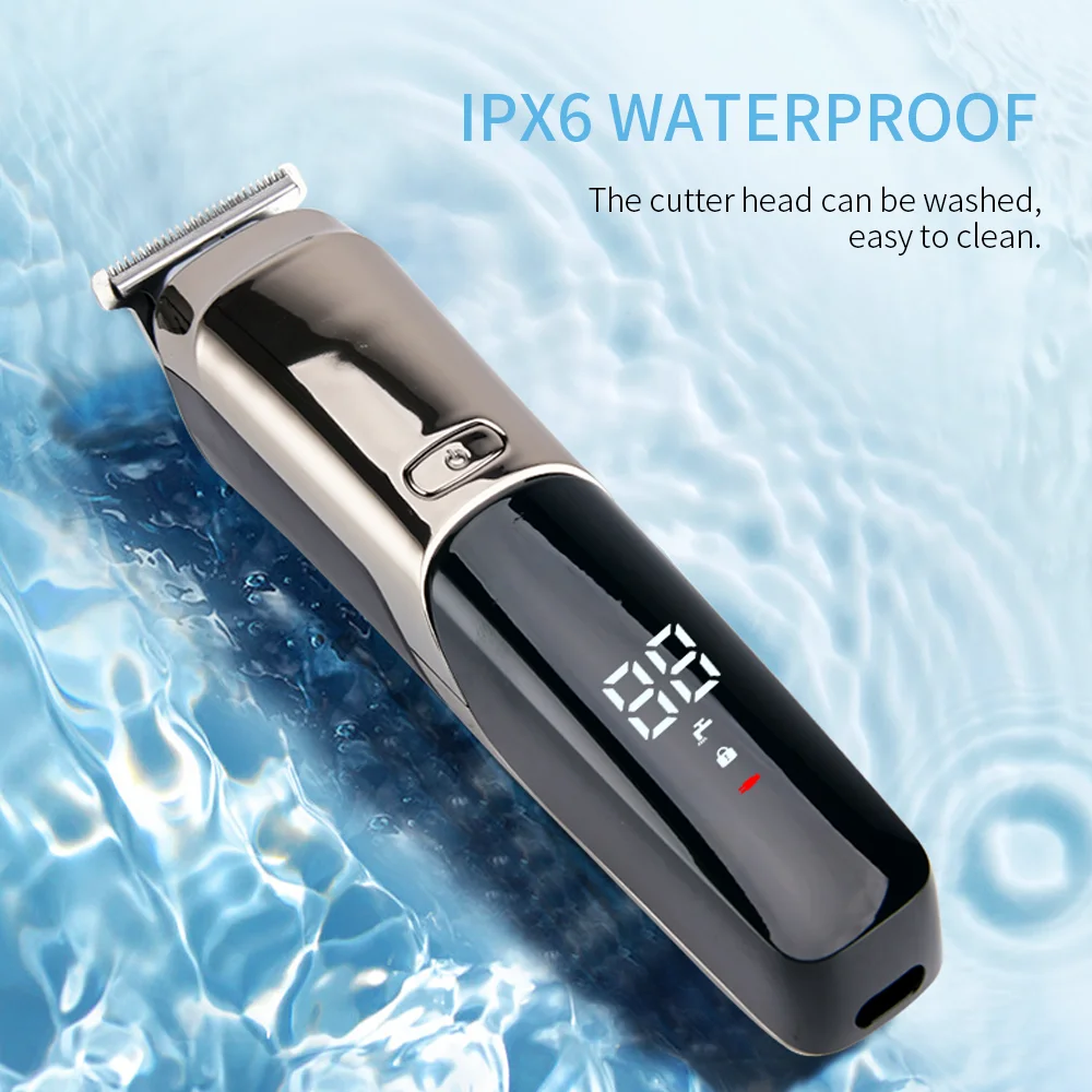 Прибор для ухода за волосами PRITECH IPX6 5 в 1 со светодиодным дисплеем профессиональный Аккумуляторный мужской триммер