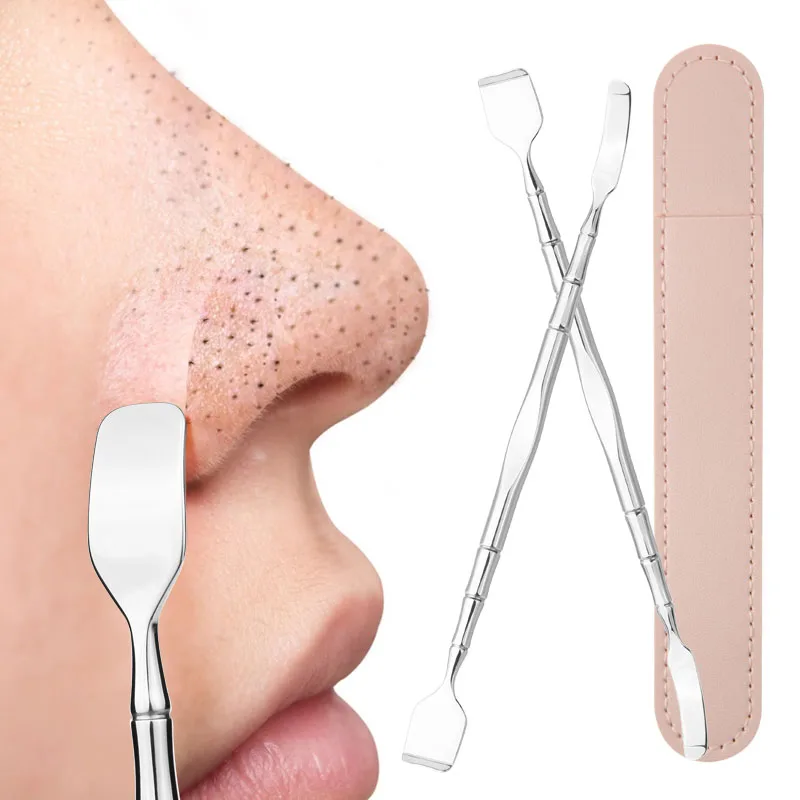 Двусторонний шпатель для удаления угрей из нержавеющей стали