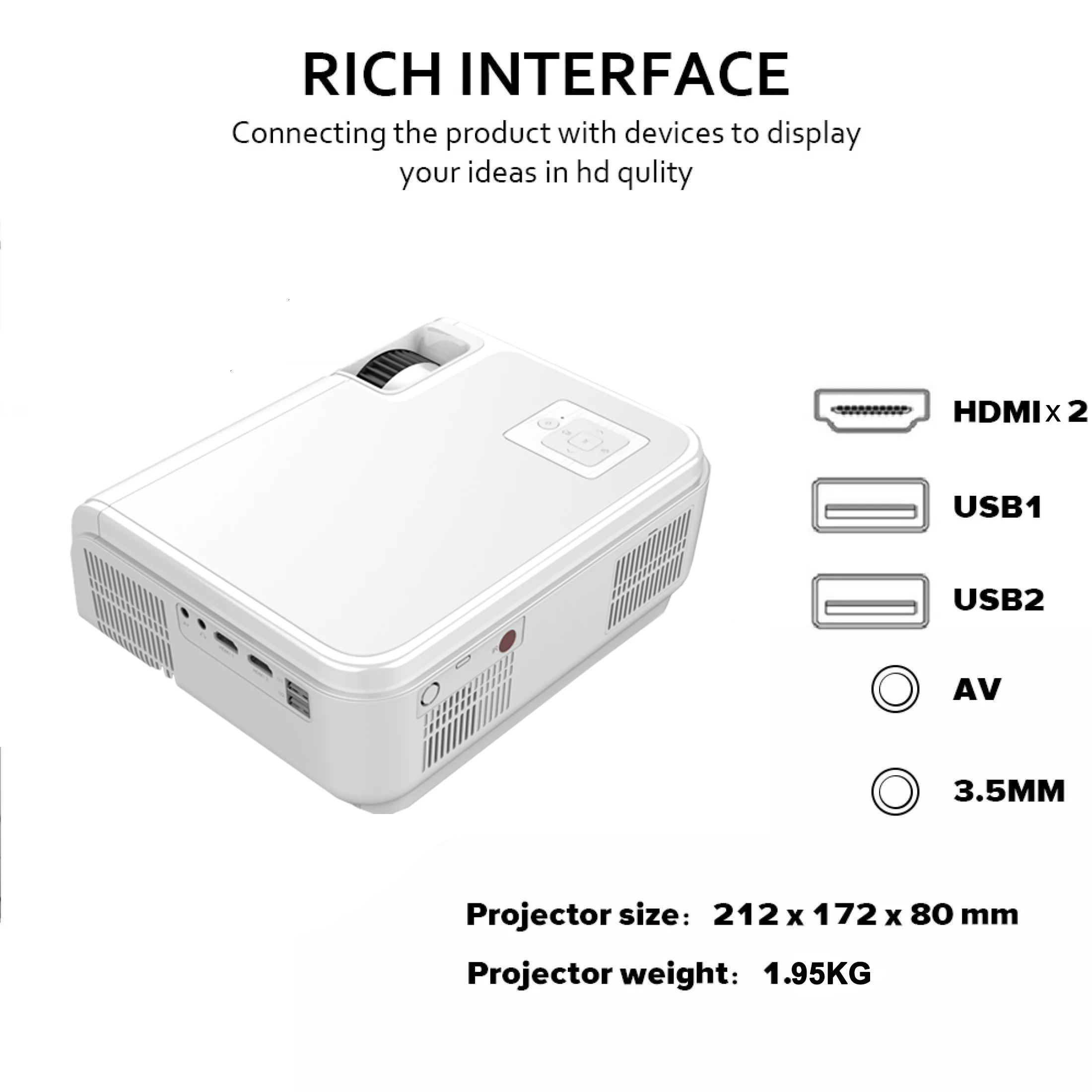 [2022 New 8500 Lumens 1080P Projector] Amazon Hot Factory OEM ODM 1080P Full HD 4K LED LCD Home Theater Projector