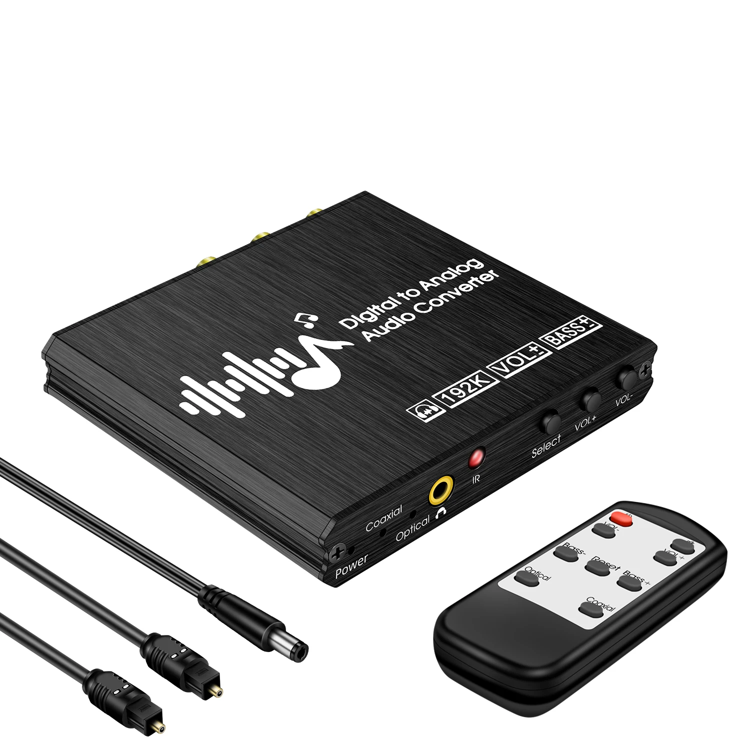 digital audio out optical converter DAC Coaxial Digital Audio Signals To Analog L/R Audio Converters IR