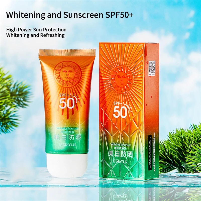 Private Label Wholesale Whitening Spf 50 Cream Protection UV Organic Mineral Sunscreen Lotion for Face Brighten