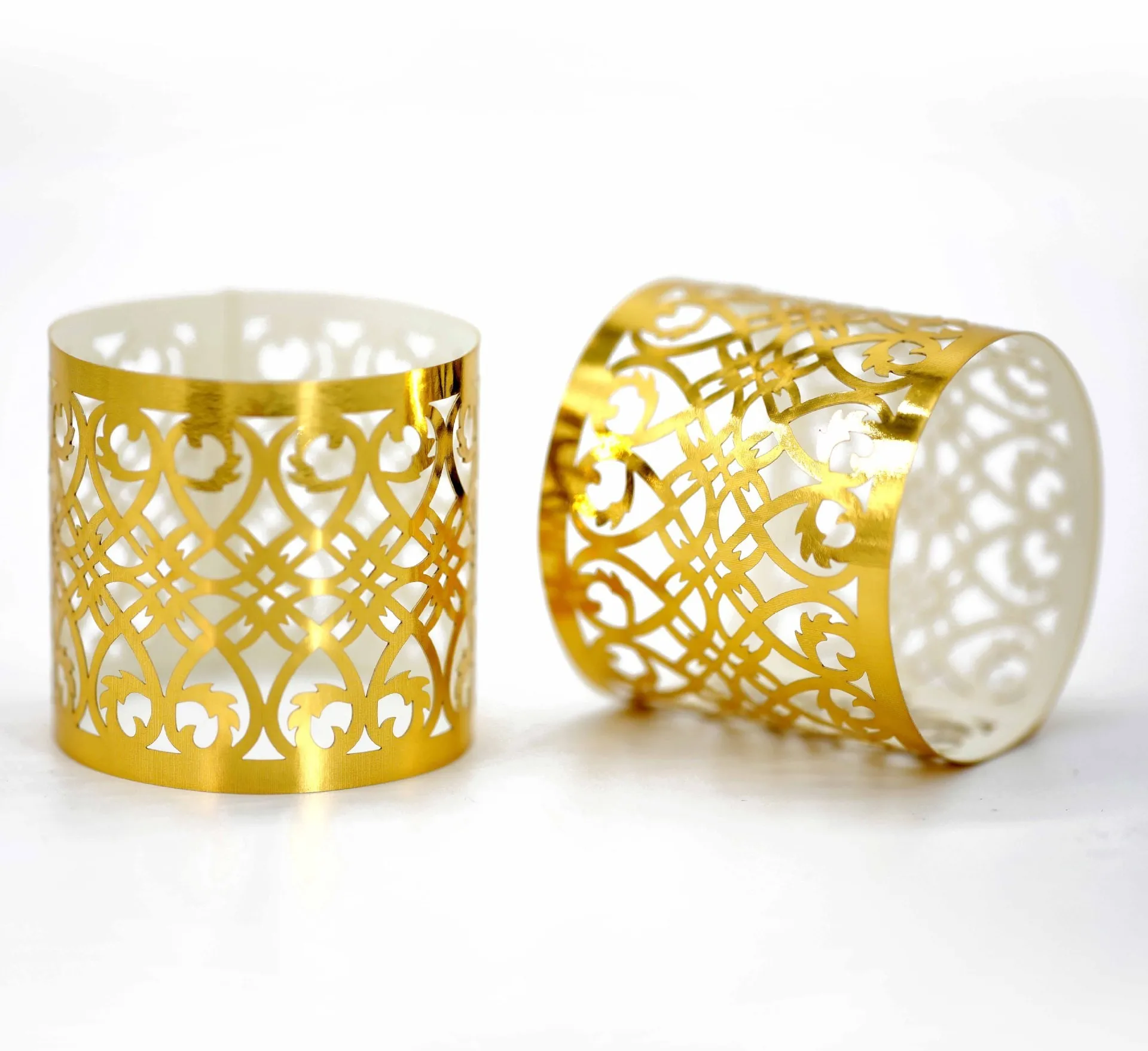 Cheap Disposable Serviette Buckle Household Napkin Paper Band Holder Adornment Hollow Out Napkin Rings for Wedding Christmas