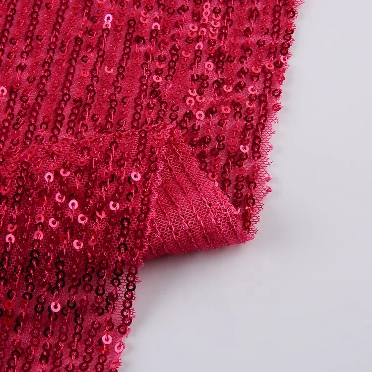 2024 New fashion cheap wholesale price 95%polyester 5%spandex white red glitter patterns fancy embroidery jacquard sequin fabric