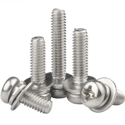 M2 M3 M4 M5 M6 Three Parts Pan Head Combination Sems Machine Screws