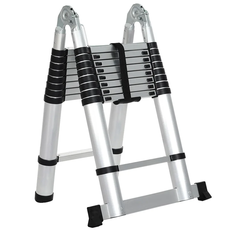 2.5m+2.5m Double Side Multi-used Telescopic Aluminium Ladder( 5m single straight height)