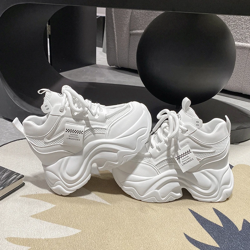 Dropshipping Custom Logo Wedges Heels Height Increasing Shoes for Ladies Fashion Trend Designer Shoes Women