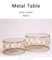 Factory direct luxury low round table mirror design central living room console table