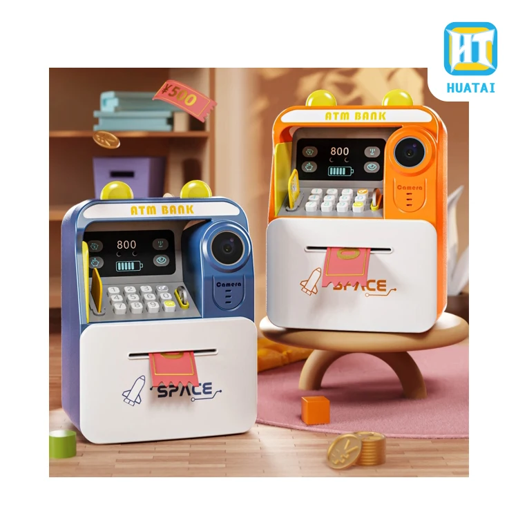 battery operated Fingerprint sensing face cognition password revised function ATM money save cashier simulation bank toy