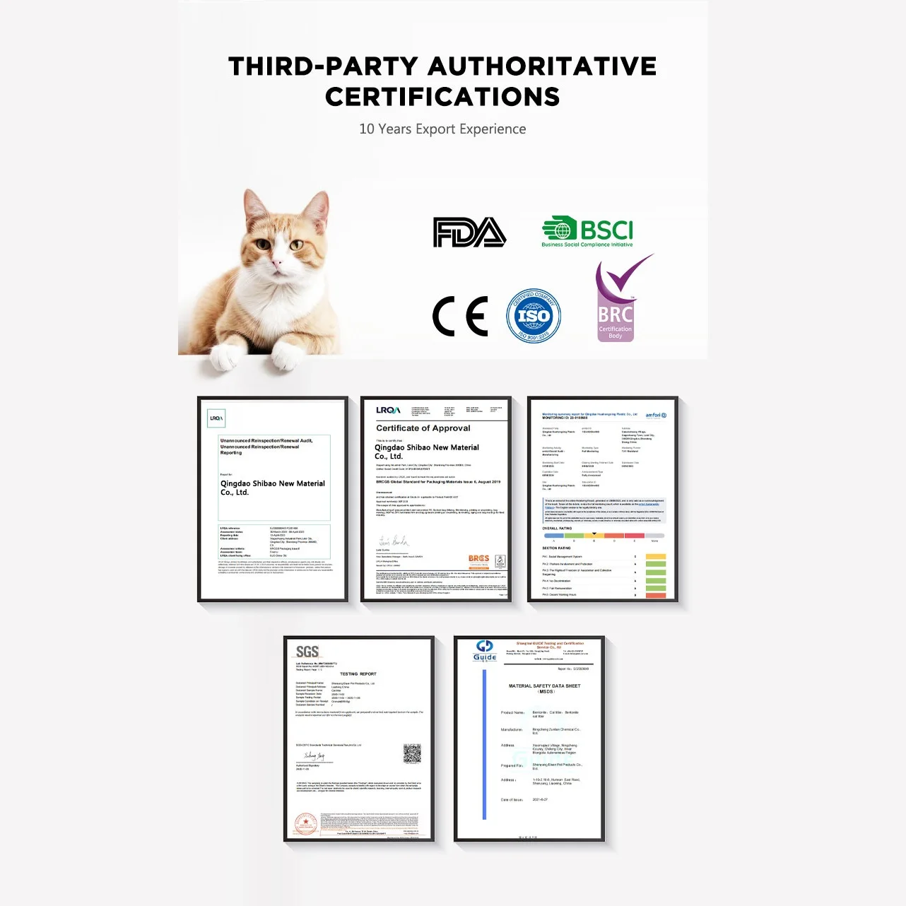 Custom Package Wholesale Bentonite Granules Cat Litter Mineral Sand Cat Litter Dust Free Tofu Cat Litter Sand Oem 10L