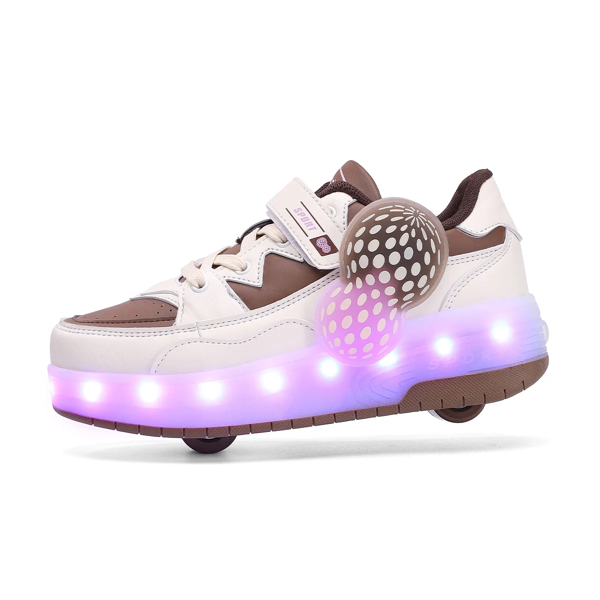 Wenkuang  Lowest Price and Good Quality Kids and Adult Removable 2 Wheels  Roller Skate Sneakers with LED Light Wheel Shoes