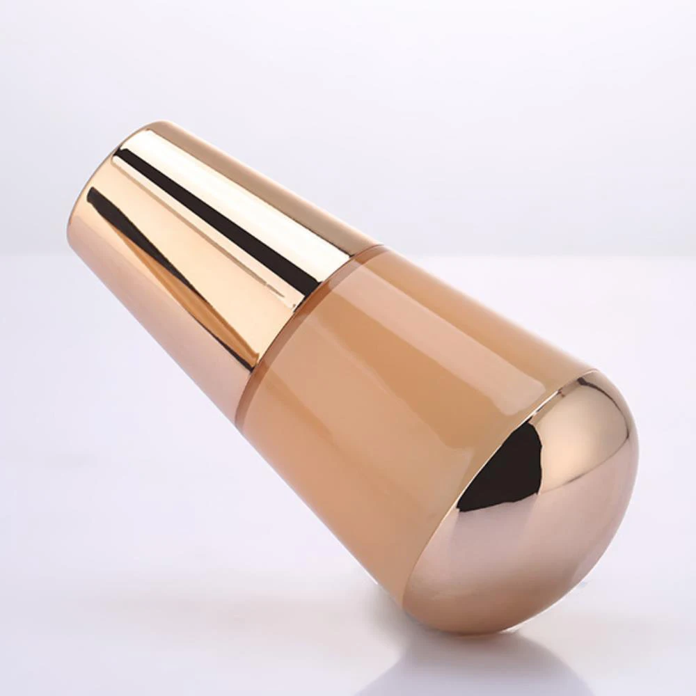 Empty 1 oz Cone shaped plastic clear air airless pump bottles 35ml for cosmetic liquid foundation