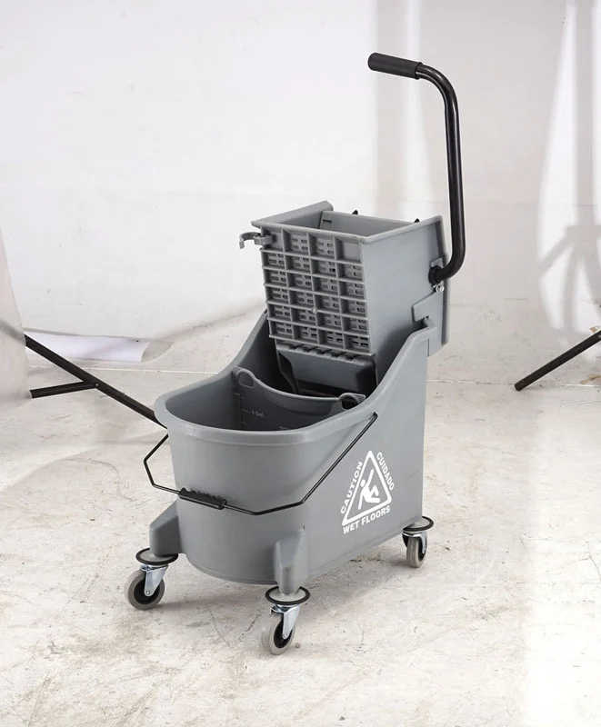 strong mop bucket with wheel and wringer for house cleaning use commercial use