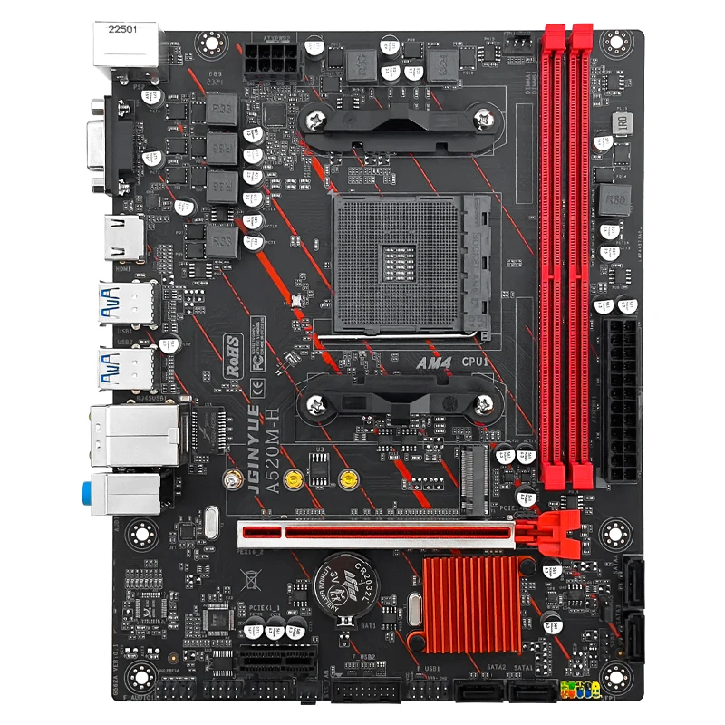 JGINYUE AM4 Motherboard M-ATX A520M-H supports AMD CPU processors DDR4 dual channel Memory RAM