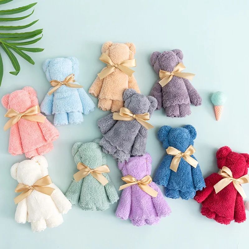 Creative Animal Custom Towel Gift Set Wedding bear Face Towel With Gift Package Coral Fleece Bear gift box Towel
