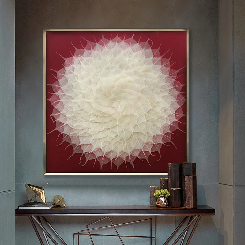 Bodhi Leaf Mural Canvas Printing Service Custom Living Room Wall Art Modern Abstract Painting