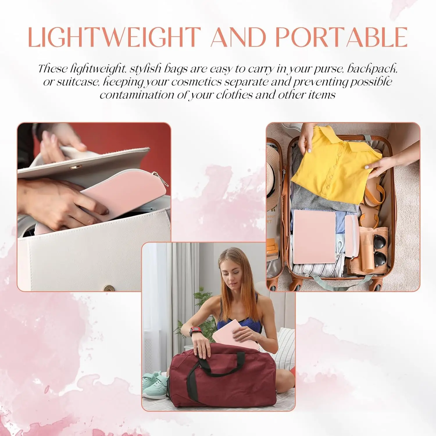 Silicone Makeup Bag and Makeup Brush Holder Silicone Cosmetic Bag with Zipper Travel Toiletry Bag Makeup Tools Organizer